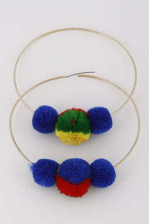 Pom Pom Hoop Earrings 7ECC3